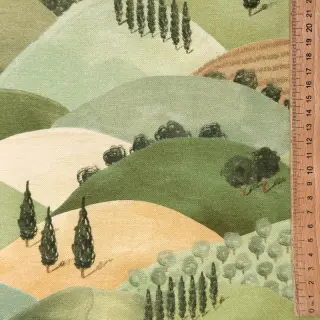 Țesătură decorativă premium Tree hill scene digital print