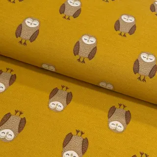 Țesătură decorativă premium Night owl nap yellow