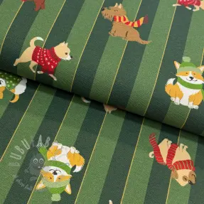 Țesătură decorativă premium Dog frost friends army digital print
