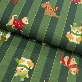Țesătură decorativă premium Dog frost friends army digital print