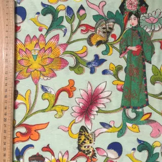Țesătură decorativă premium Lotus bloom lady digital print