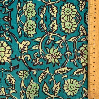 Tesătură elastică din catifea VELVET QUILT Flowers abstract petrol