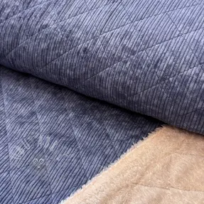 Catifea raiată QUILT navy