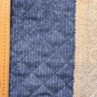 Catifea raiată QUILT navy
