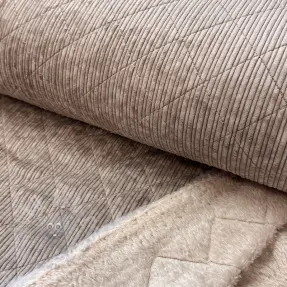 Catifea raiată QUILT champagne
