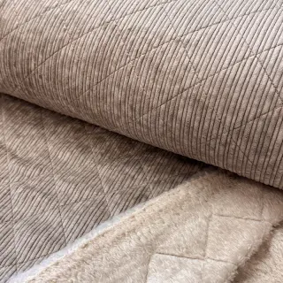 Catifea raiată QUILT champagne