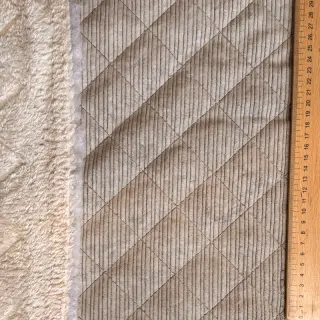 Catifea raiată QUILT champagne