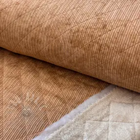 Catifea raiată QUILT light brown