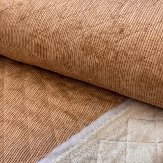 Catifea raiată QUILT light brown