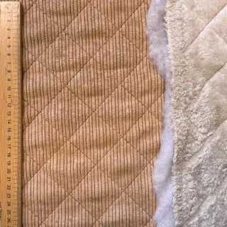 Catifea raiată QUILT light brown