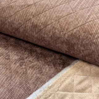 Catifea raiată QUILT brown