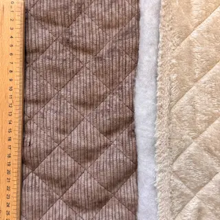 Catifea raiată QUILT brown