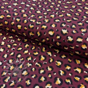 Țesătură decorativă premium Leopard animal small wine