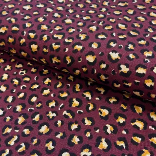 Țesătură decorativă premium Leopard animal small wine