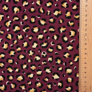 Țesătură decorativă premium Leopard animal small wine