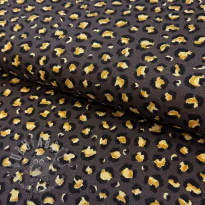 Țesătură decorativă premium Leopard animal small dark brown