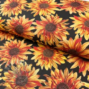Țesătură decorativă premium Golden bloom night digital print