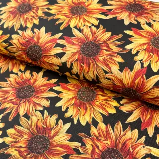 Țesătură decorativă premium Golden bloom night digital print