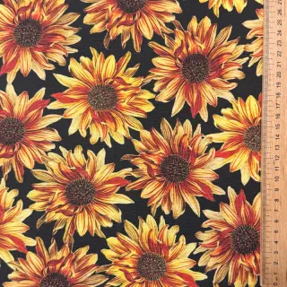 Țesătură decorativă premium Golden bloom night digital print
