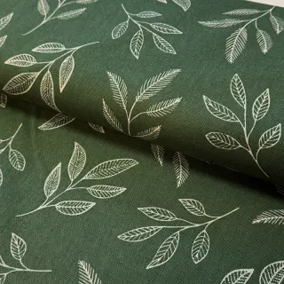 Țesătură decorativă Linenlook Elegant leaf branch army