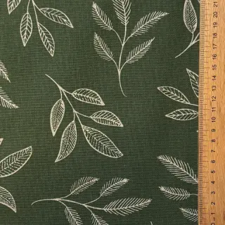 Țesătură decorativă Linenlook Elegant leaf branch army