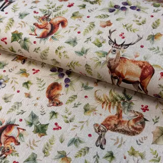 Țesătură decorativă Linenlook Animal forest dream digital print