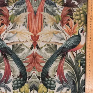 Țesătură decorativă Linenlook Leafy paradise bird digital print