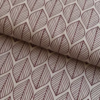 Țesătură decorativă Linenlook Leaf line minimalist wine