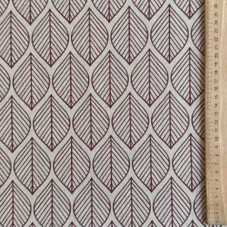Țesătură decorativă Linenlook Leaf line minimalist wine
