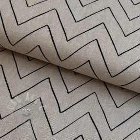 Țesătură decorativă Linenlook Freehand zigzag lines