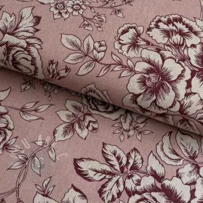 Țesătură decorativă Linenlook Elegant rose bloom wine