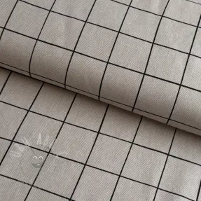 Țesătură decorativă Linenlook Freehand grid lines