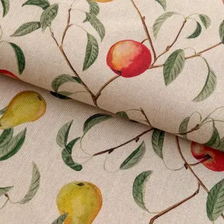 Țesătură decorativă Linenlook Apple pear branch digital print