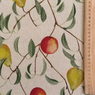 Țesătură decorativă Linenlook Apple pear branch digital print