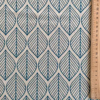 Țesătură decorativă Linenlook Leaf line minimalist denim