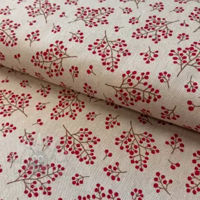 Țesătură decorativă Linenlook Winter berry bloom