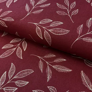 Țesătură decorativă Linenlook Elegant leaf branch wine