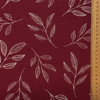 Țesătură decorativă Linenlook Elegant leaf branch wine
