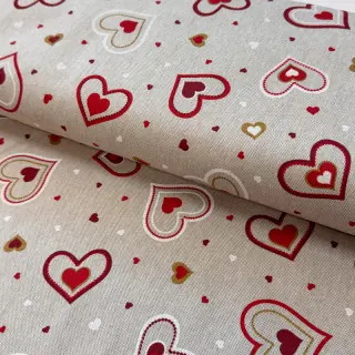 Țesătură decorativă Linenlook Sweet heart joy