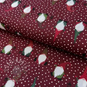 Țesătură decorativă premium Jolly tomte wine
