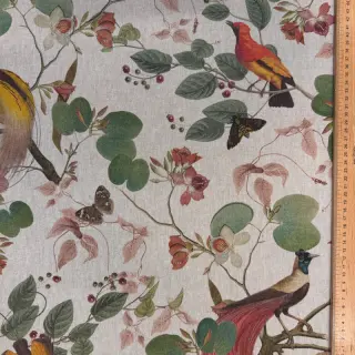 Țesătură decorativă Linenlook Orchid paradise bird digital print