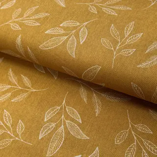 Țesătură decorativă Linenlook Elegant leaf branch yellow