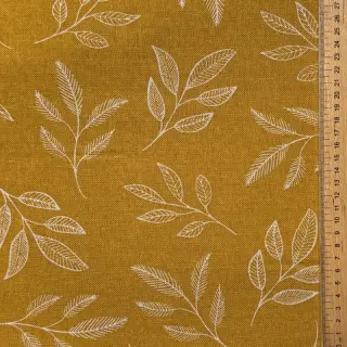 Țesătură decorativă Linenlook Elegant leaf branch yellow
