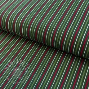 Țesătură decorativă premium Line Xmas stripe army