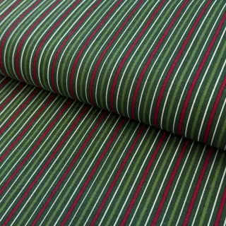 Țesătură decorativă premium Line Xmas stripe army