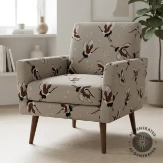 Țesătură decorativă Linenlook Crane blossom sky