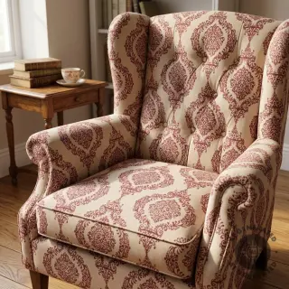 Țesătură decorativă Linenlook Baroque damask charm wine