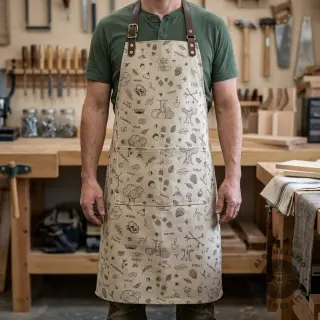 Țesătură decorativă Linenlook Wander woods doodle