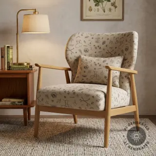 Țesătură decorativă Linenlook Wander woods doodle