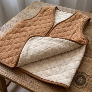 Catifea raiată QUILT light brown